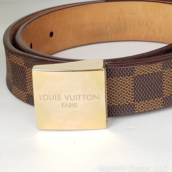 Authentic Louis Vuitton Damier Ebene Buckle Belt with Box #2616M - Picture 6 of 7